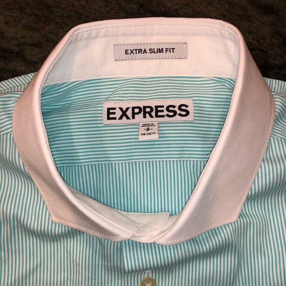 Express Men’s Slim Fit Mint Green Dress Shirt - Picture 2 of 5